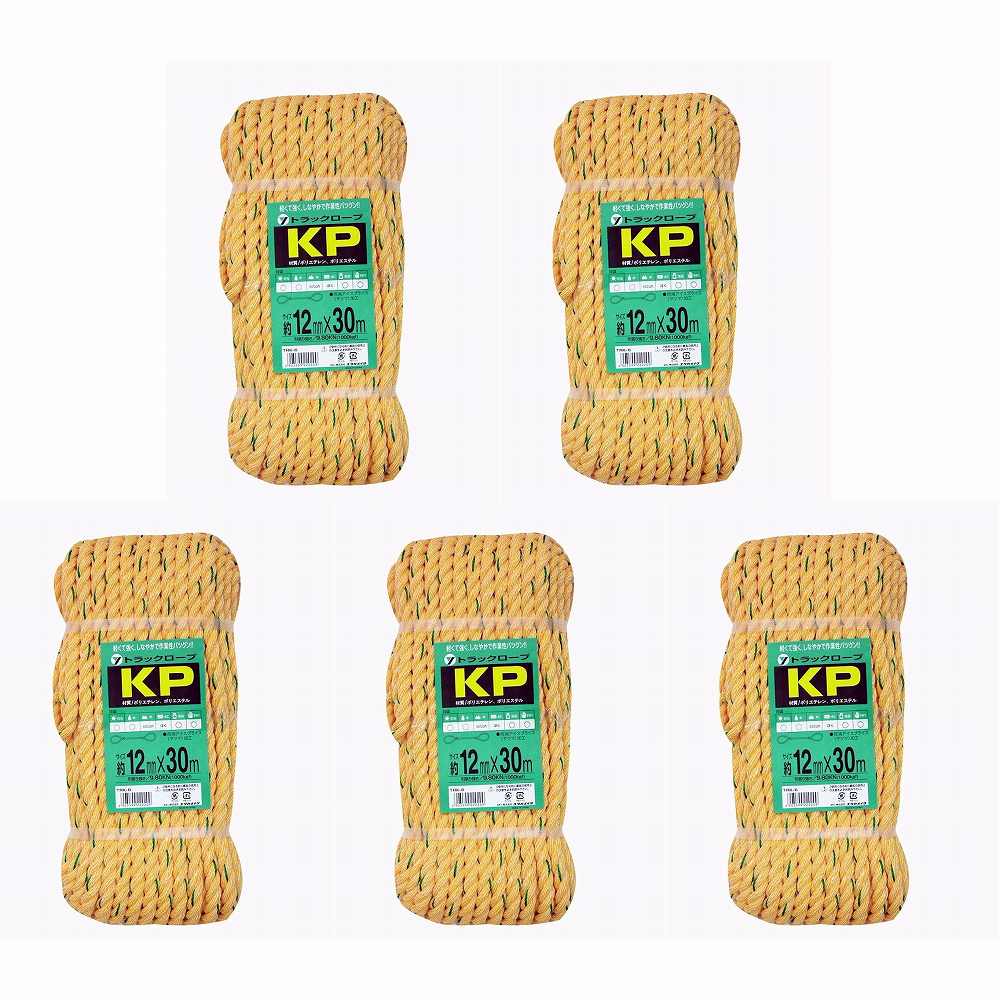 ユタカメイク　ロープ　KPトラックロープ（OB）　12×30 5個セット
