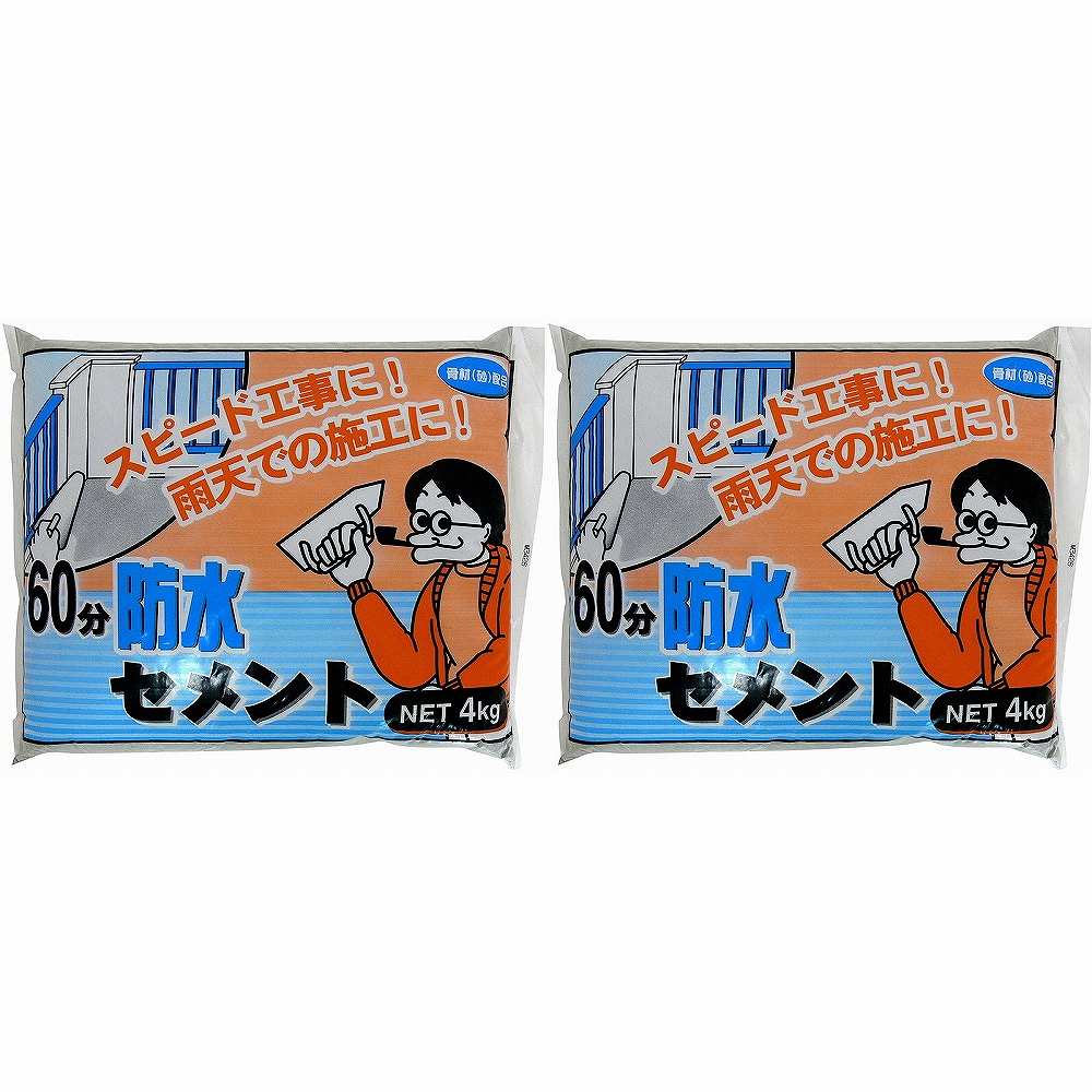 家庭化学工業 - 60分防水セメント グレー(4kg) 特長 ●急硬タイプと撥水効果を兼ね備えたセメントです。●無収縮タイプ。 仕様 ●成分：ポルトランドセメント、砂、その他 ご注意 ●セメントは強アルカリ性なので施工時は必ず手袋等を使用し...
