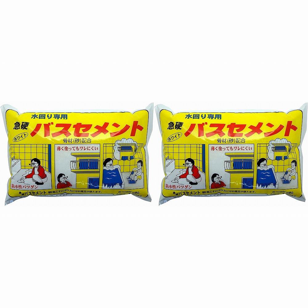 家庭化学工業 - 急硬バスセメント - ホワイト - 1．5kg 2個セット