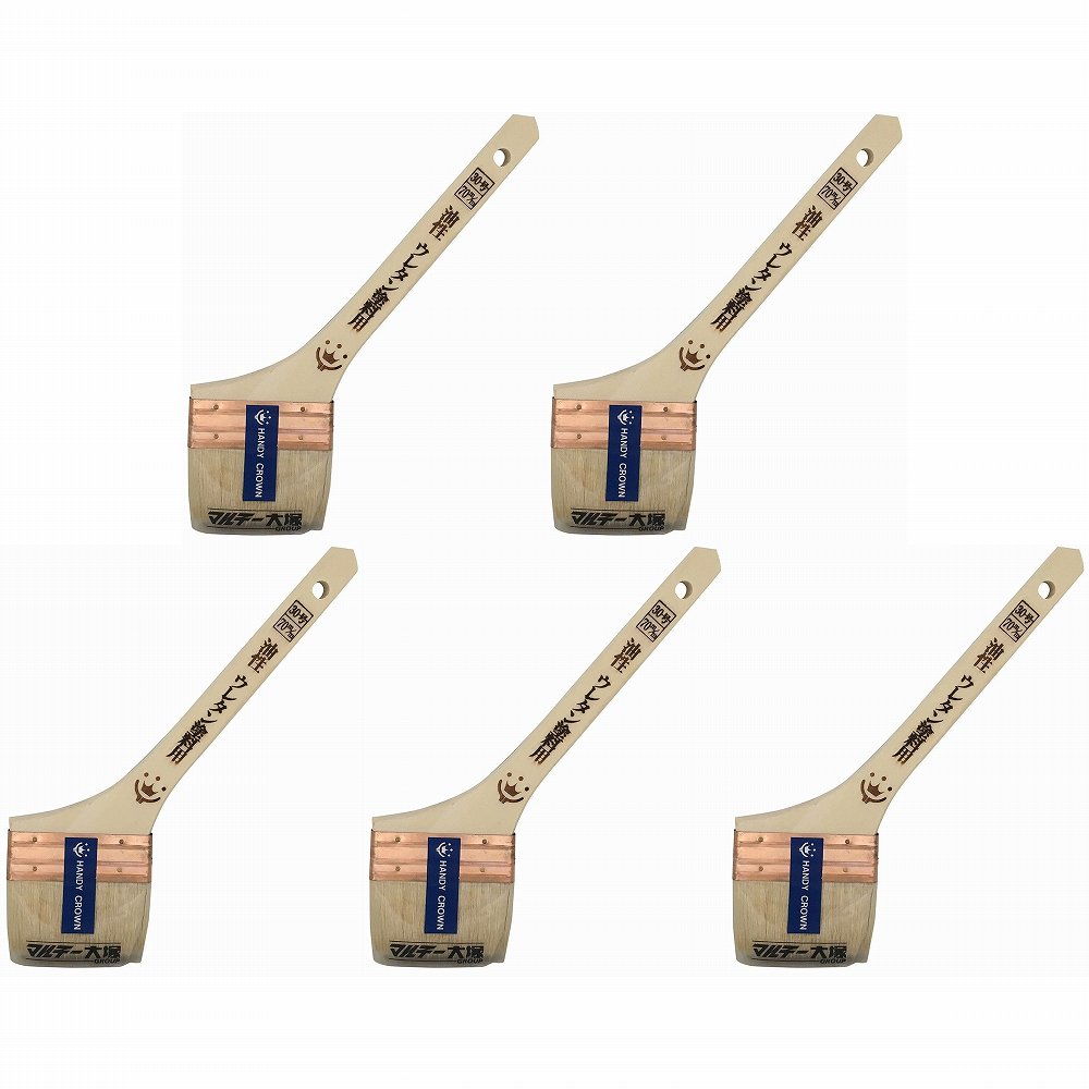 ハンディ・クラウン - Prospec 油性・ウレタン 塗料刷毛 金巻(70mm) 特長 ●ウェーブ繊維を混毛しており、化繊刷毛でも含みが良く、作業性抜群。●ほど良いコシ感で、長時間作業でも疲れ難い。 仕様 ●毛材：山羊毛●柄：木●金具：銅 ご注意 ●用途以外に使用しないでください。●毛払いをしないで使用しますと、抜け毛が塗装面に付着する場合がありますので、手で不要な毛を払ってから、ご使用ください。ハンディ・クラウン - Prospec 油性・ウレタン 塗料刷毛 金巻(70mm) 特長 ●ウェーブ繊維を混毛しており、化繊刷毛でも含みが良く、作業性抜群。●ほど良いコシ感で、長時間作業でも疲れ難い。 仕様 ●毛材：山羊毛●柄：木●金具：銅 ご注意 ●用途以外に使用しないでください。●毛払いをしないで使用しますと、抜け毛が塗装面に付着する場合がありますので、手で不要な毛を払ってから、ご使用ください。