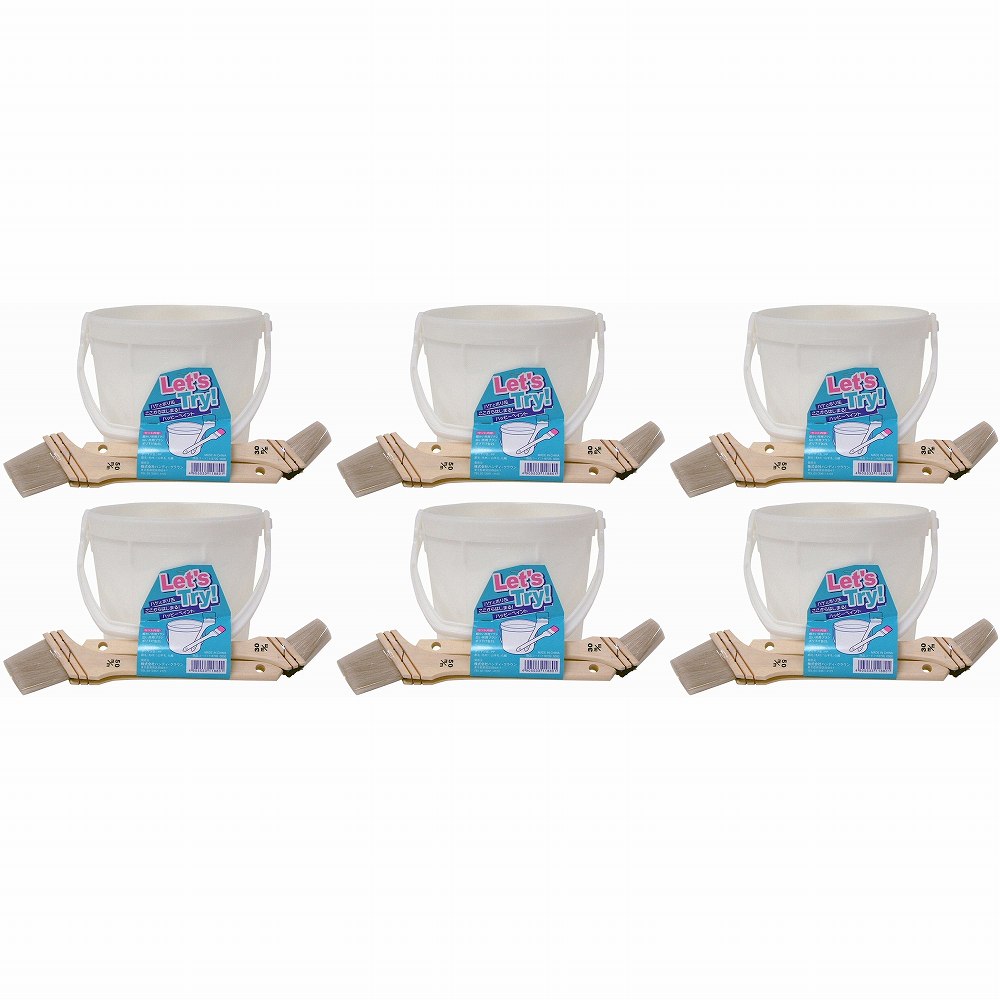 ハンディ・クラウン - 刷毛付き ポリ下げ缶(30・50mm、 刷毛2本付) 6個セット