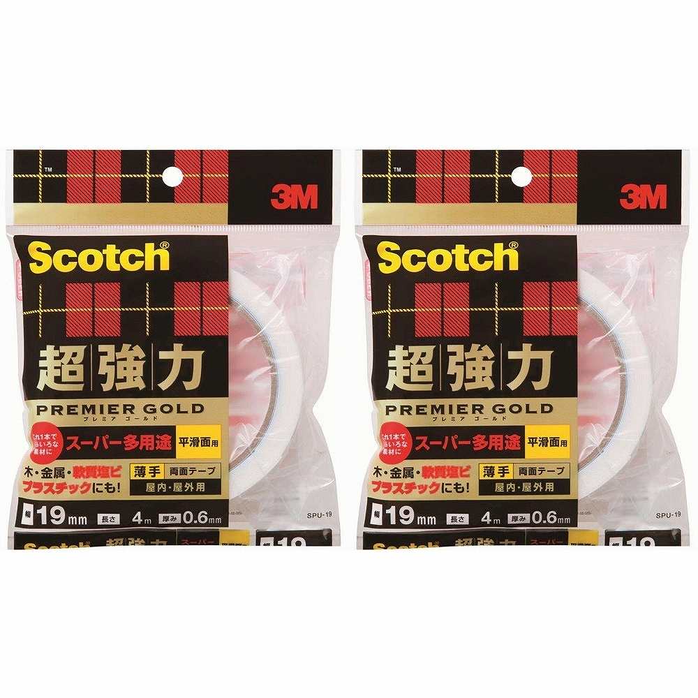 スリーエムジャパン(3M) - スコッチ 超強力両面テープ プレミアゴールド スーパー多用途 薄手(19mm×4m)..
