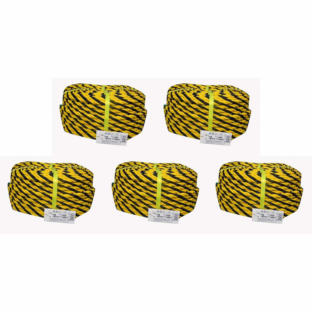 ユタカメイク　ロープ　標識ロープ巻物　12φ×100m 5個セット