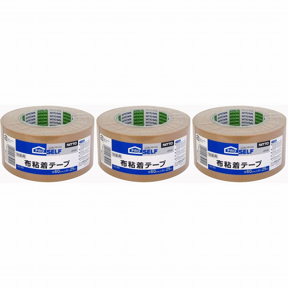 ニトムズ - 布粘着テープ No.750 シュリンク(60mm×25m) - J5040 特長 ●信頼の逸品、超ロングセラーの布テープ。●宅配便・小包などの包装に。●紙箱など角の補強に。●結束・仮止め・万能補修用に。 仕様 ●基材：布●粘着剤：ゴム系粘着剤 ご注意 ●直射日光の当たらない涼しい場所に保管ください。●用途以外には使用しないで下さい。●目立たない箇所であらかじめ試してからご使用ください。●幼児の手の届くところに置かないでください。●注意事項を必ずお読み下さい。ニトムズ - 布粘着テープ No.750 シュリンク(60mm×25m) - J5040 特長 ●信頼の逸品、超ロングセラーの布テープ。●宅配便・小包などの包装に。●紙箱など角の補強に。●結束・仮止め・万能補修用に。 仕様 ●基材：布●粘着剤：ゴム系粘着剤 ご注意 ●直射日光の当たらない涼しい場所に保管ください。●用途以外には使用しないで下さい。●目立たない箇所であらかじめ試してからご使用ください。●幼児の手の届くところに置かないでください。●注意事項を必ずお読み下さい。