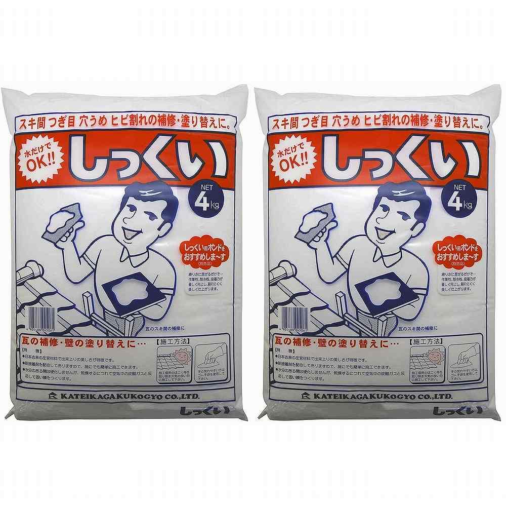 家庭化学工業 - しっくい ホワイト(4kg) 特長 ●水練りだけで施工できます。●壁の塗り替え、屋根瓦・かべ・スレート・煙突・スキ間・つぎ目・穴うめ・ヒビ割れに。 仕様 ●成分：消石灰、砂、その他 ご注意 ●しっくいは強アルカリ性なので施工時は必ず手袋等を使用してください。家庭化学工業 - しっくい ホワイト(4kg) 特長 ●水練りだけで施工できます。●壁の塗り替え、屋根瓦・かべ・スレート・煙突・スキ間・つぎ目・穴うめ・ヒビ割れに。 仕様 ●成分：消石灰、砂、その他 ご注意 ●しっくいは強アルカリ性なので施工時は必ず手袋等を使用してください。