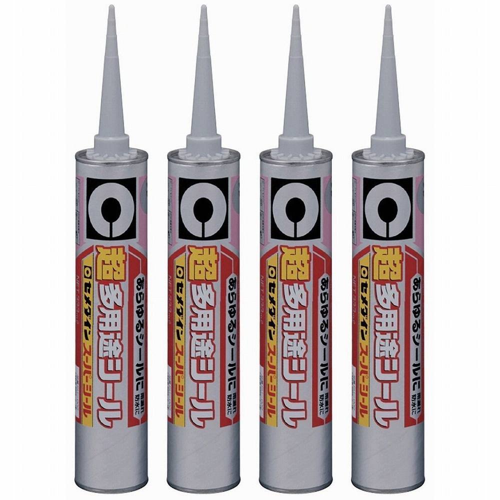 【4個セット】セメダイン スーパーシール　グレー SU-002 333ml