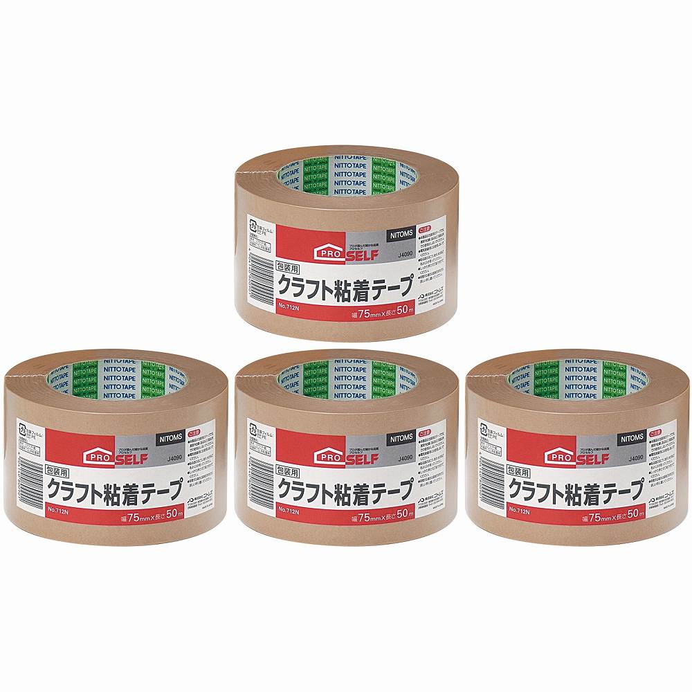 ニトムズ　クラフト粘着テープNO712　100×50 4個セット