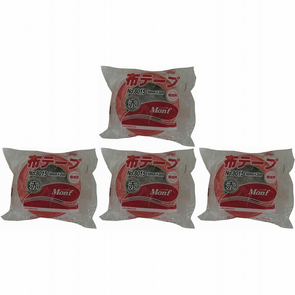 古藤工業 MONF　NO．8015カラー布テープ50ミリ赤 A-69 4個セット