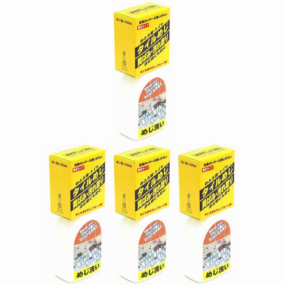 日本ミラコン産業 - めじ洗い(200ml) - BOTL-17 特長 ●おふろ場、トイレ、玄関等のタイルの目地黄ばみ、黒ずみ汚れをキレイに落します。●フルーツ酸配合なので、塩素系カビ取り剤のような強い刺激臭がなく、タイル目地そのものを傷めることもありません。 仕様 ●成分：有機酸、界面活性剤(0.2%ポリオキシエチレンアルキルエーテル)、増粘剤 ご注意 ●用途以外に使わない。●原液が直接皮膚に付着すると皮膚障害を起す恐れがあります。●必ず単独で使用する。特に塩素系の製品と一緒に（混ぜて）使わない。●ステンレス、クロームメッキ等、金属製品に液がかかったら、ただちに水洗いしてください。●素材の材質が不明の時は目立たない場所で試した後、ご使用ください。日本ミラコン産業 - めじ洗い(200ml) - BOTL-17 特長 ●おふろ場、トイレ、玄関等のタイルの目地黄ばみ、黒ずみ汚れをキレイに落します。●フルーツ酸配合なので、塩素系カビ取り剤のような強い刺激臭がなく、タイル目地そのものを傷めることもありません。 仕様 ●成分：有機酸、界面活性剤(0.2%ポリオキシエチレンアルキルエーテル)、増粘剤 ご注意 ●用途以外に使わない。●原液が直接皮膚に付着すると皮膚障害を起す恐れがあります。●必ず単独で使用する。特に塩素系の製品と一緒に（混ぜて）使わない。●ステンレス、クロームメッキ等、金属製品に液がかかったら、ただちに水洗いしてください。●素材の材質が不明の時は目立たない場所で試した後、ご使用ください。