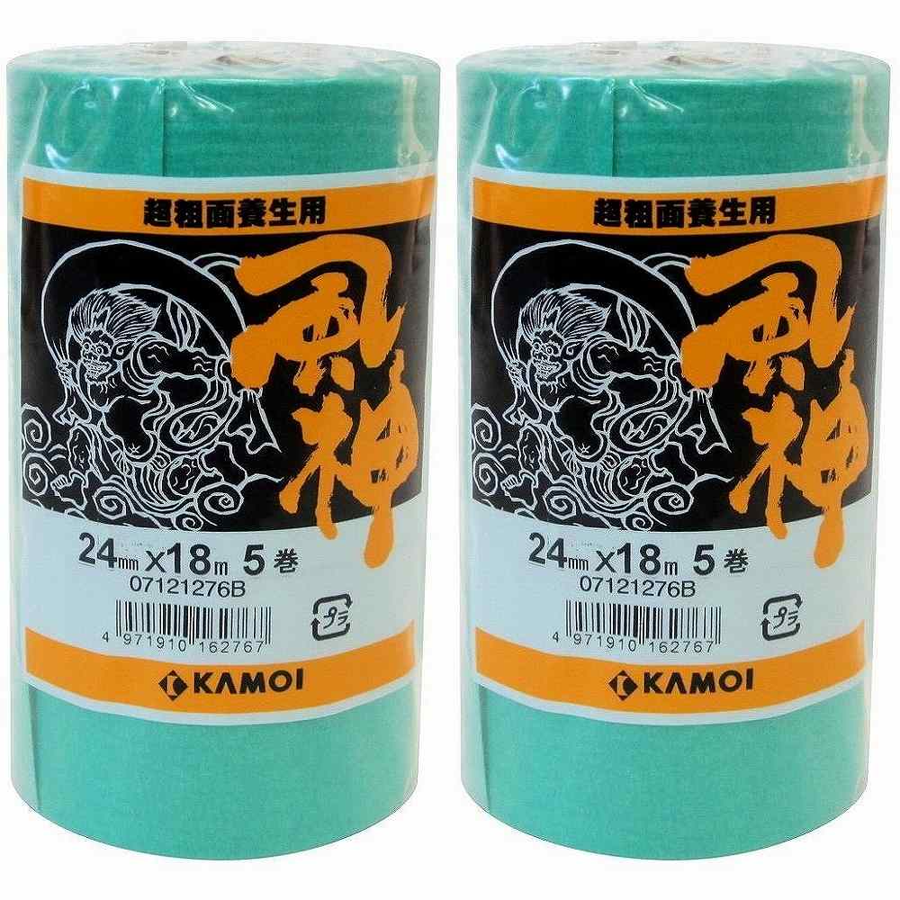カモ井加工紙 - マスキングテープ 超粗面養生用 風神(24mm×18m) 5巻入 特長 ●リシン・スタッコをはじめ、どんな粗面にもしっかりつきます。●テープの引出しも軽く、マスキング作業の効率がアップします。 仕様 ●粘着剤：ゴム系●基材：和紙 ご注意 ●用途以外には使用しないで下さい。●目立たない箇所であらかじめ試してからご使用ください。●テープをはがす際はゆっくりとはがしてください。●幼児の手の届くところに置かないでください。●高温多湿、直射日光のあたる所に保管しないでください。●人体に貼らないで下さい。●注意事項を必ずお読み下さい。カモ井加工紙 - マスキングテープ 超粗面養生用 風神(24mm×18m) 5巻入 特長 ●リシン・スタッコをはじめ、どんな粗面にもしっかりつきます。●テープの引出しも軽く、マスキング作業の効率がアップします。 仕様 ●粘着剤：ゴム系●基材：和紙 ご注意 ●用途以外には使用しないで下さい。●目立たない箇所であらかじめ試してからご使用ください。●テープをはがす際はゆっくりとはがしてください。●幼児の手の届くところに置かないでください。●高温多湿、直射日光のあたる所に保管しないでください。●人体に貼らないで下さい。●注意事項を必ずお読み下さい。