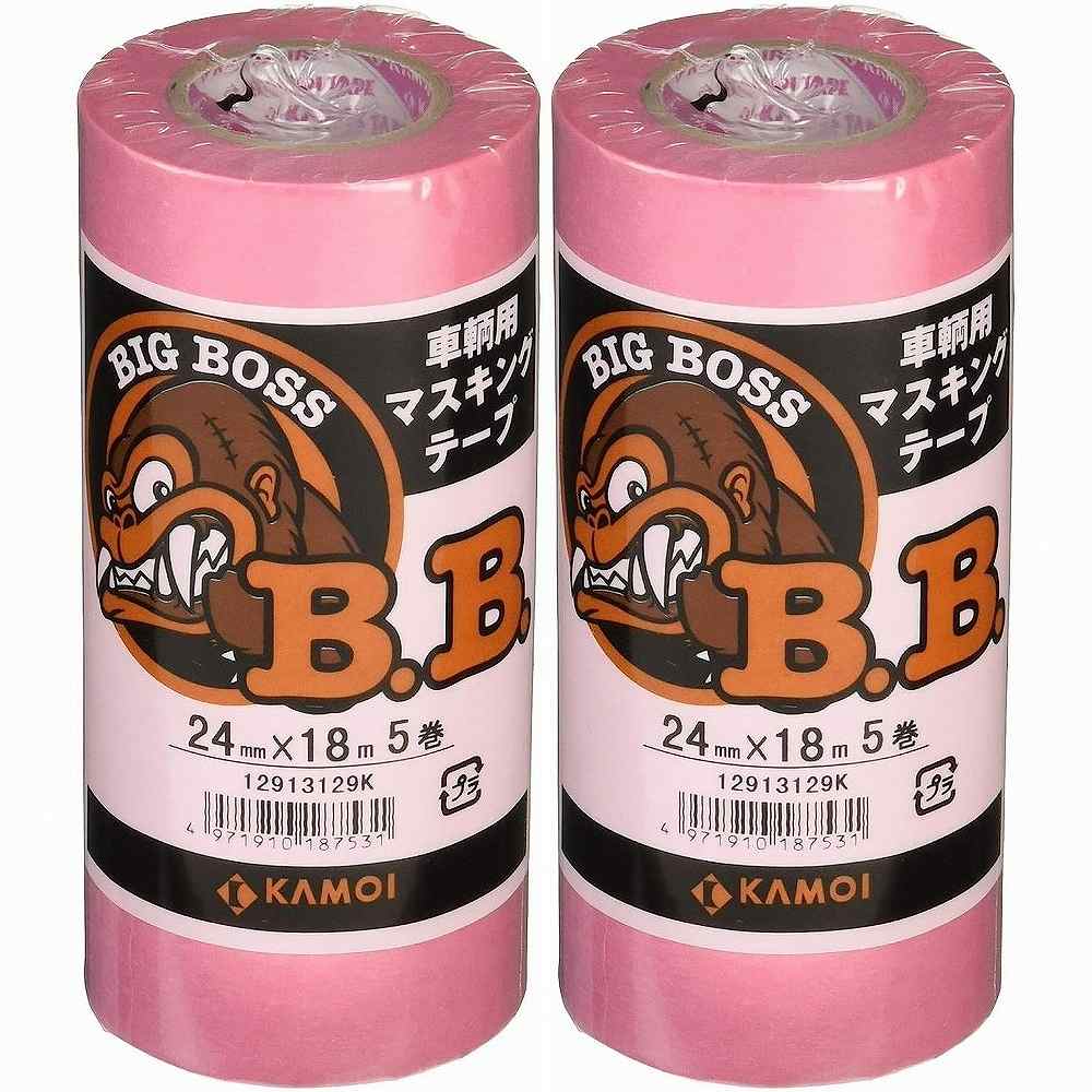 カモ井加工紙 - マスキングテープ 車両塗装用 BIG BOSS(24mm×18m) 5巻入 特長 ●手切れ性が良く、巻き戻しが軽いです。重ね張りもしっかりでき、のり残りしにくい頼りがいあるテープです。●耐熱・耐水・耐候性にも優れています。 仕様 ●基材：和紙●粘着剤：アクリル系 ご注意 ●直射日光の当たらない涼しい場所に保管ください。●用途以外では使用しないで下さい。カモ井加工紙 - マスキングテープ 車両塗装用 BIG BOSS(24mm×18m) 5巻入 特長 ●手切れ性が良く、巻き戻しが軽いです。重ね張りもしっかりでき、のり残りしにくい頼りがいあるテープです。●耐熱・耐水・耐候性にも優れています。 仕様 ●基材：和紙●粘着剤：アクリル系 ご注意 ●直射日光の当たらない涼しい場所に保管ください。●用途以外では使用しないで下さい。