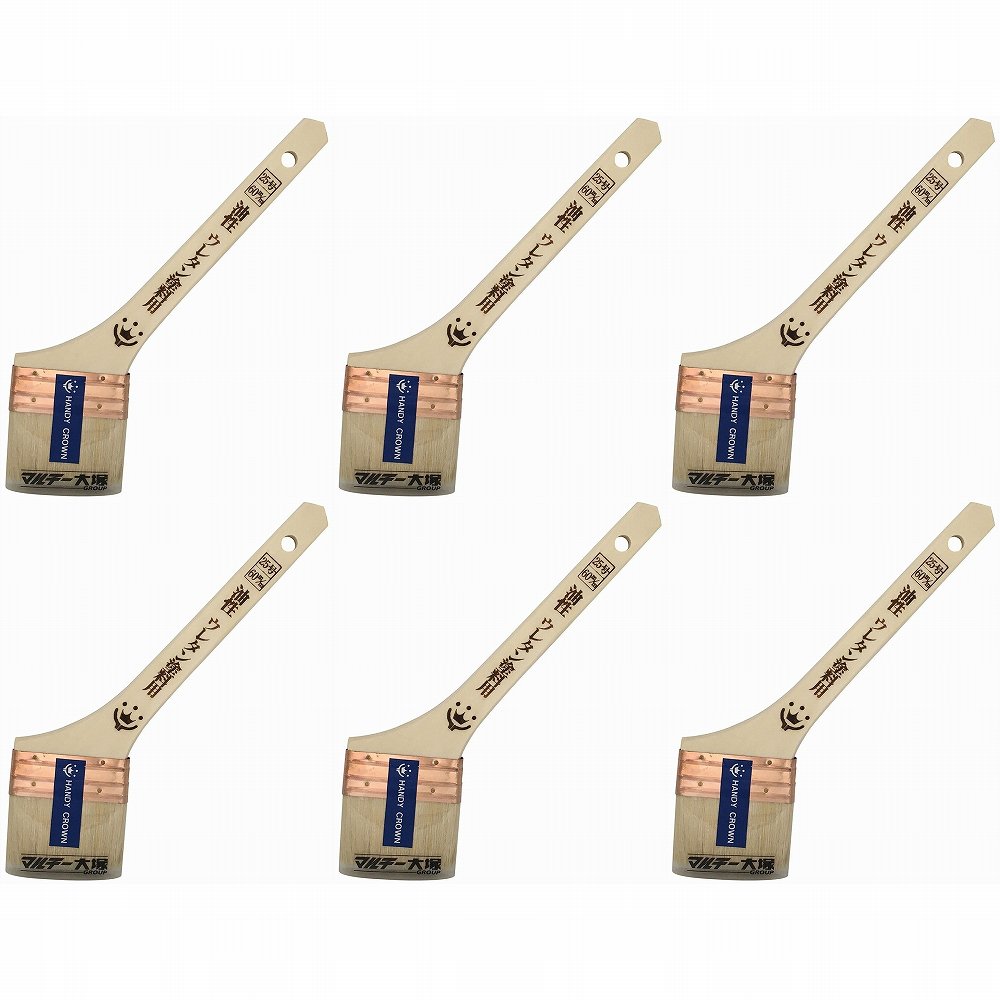 ハンディ・クラウン - Prospec - 油性・ウレタン塗料用刷毛 - 金巻 - 60mm 6個セット