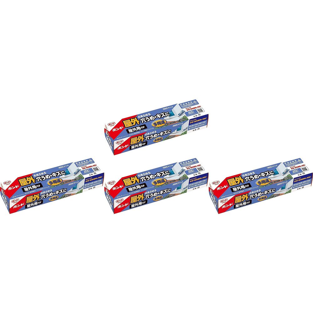 Various Materials - コニシ - ボンド 屋外用パテ 白(120ml) 4個セット