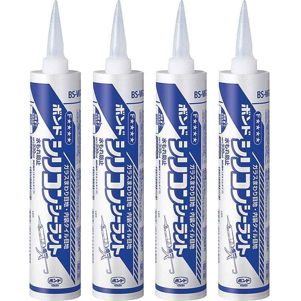 コニシ - ボンド シリコンシーラント ホワイト(330ml) 4個セット