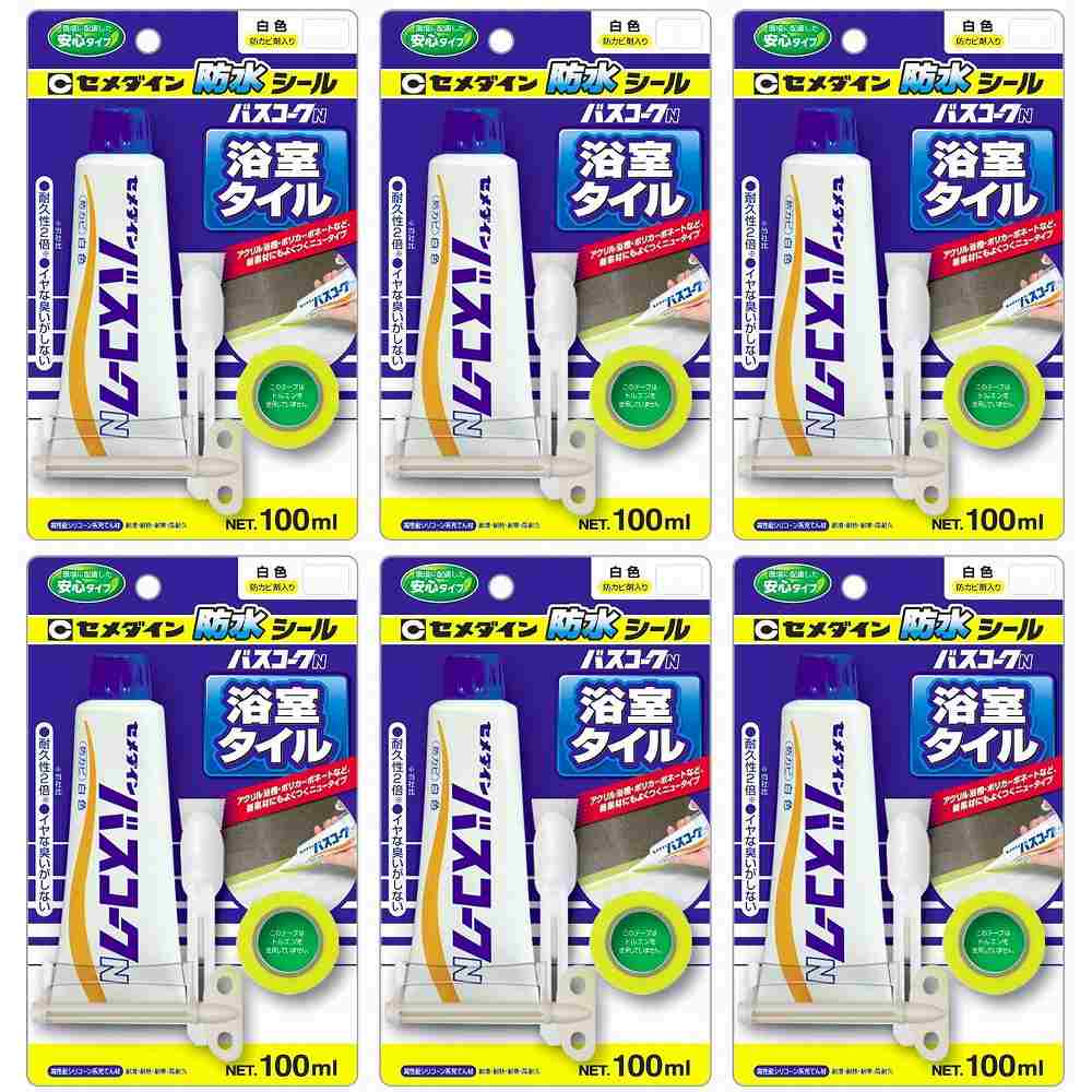 【6個セット】セメダイン バスコークN　白 HJ-153 P100ml