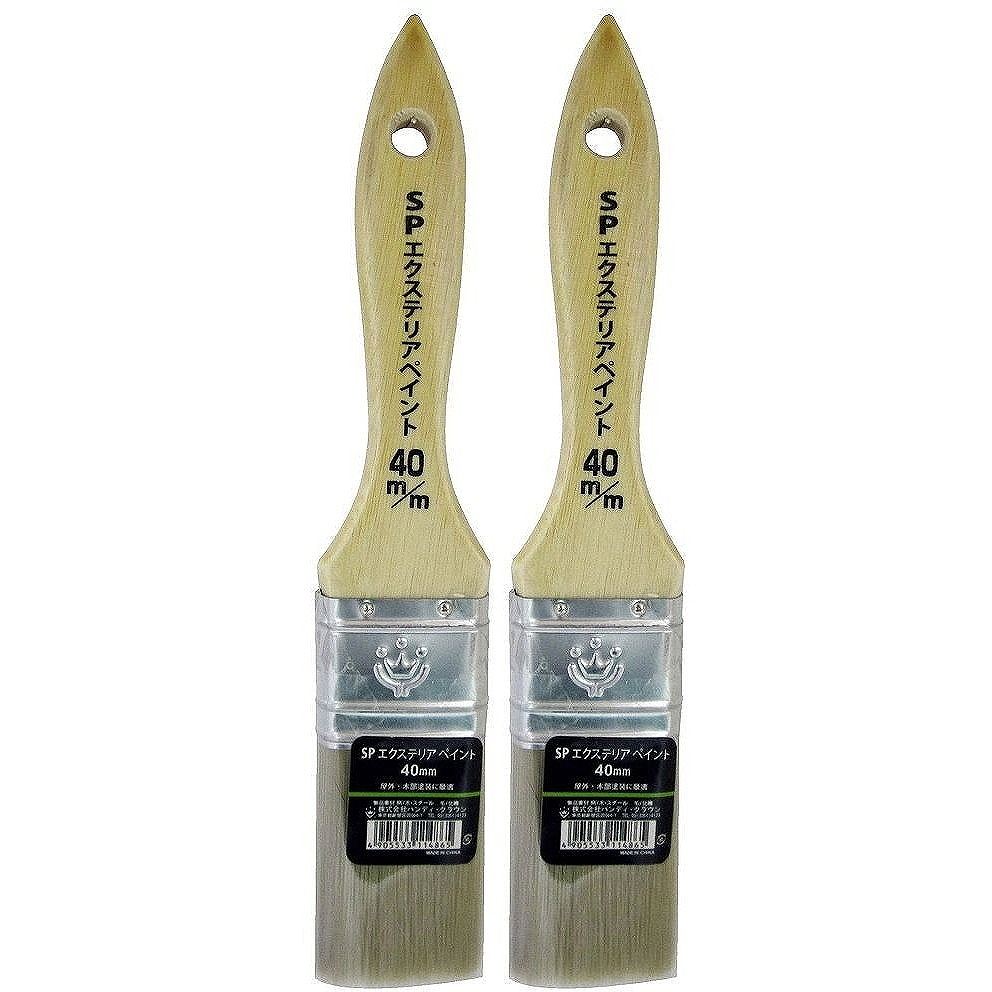 ハンディ・クラウン - SPエクステリアペイント 平型 刷毛(40mm) 特長 ●屋外木部、ウッドデッキ・ラティスの塗装に最適。 仕様 ●毛材：化繊100％●柄：自然木●止め金具：スチール ご注意 ●用途以外に使用しないでください。●毛払いをしないで使用しますと、抜け毛が塗装面に付着する場合がありますので、手で不要な毛を払ってから、ご使用ください。ハンディ・クラウン - SPエクステリアペイント 平型 刷毛(40mm) 特長 ●屋外木部、ウッドデッキ・ラティスの塗装に最適。 仕様 ●毛材：化繊100％●柄：自然木●止め金具：スチール ご注意 ●用途以外に使用しないでください。●毛払いをしないで使用しますと、抜け毛が塗装面に付着する場合がありますので、手で不要な毛を払ってから、ご使用ください。