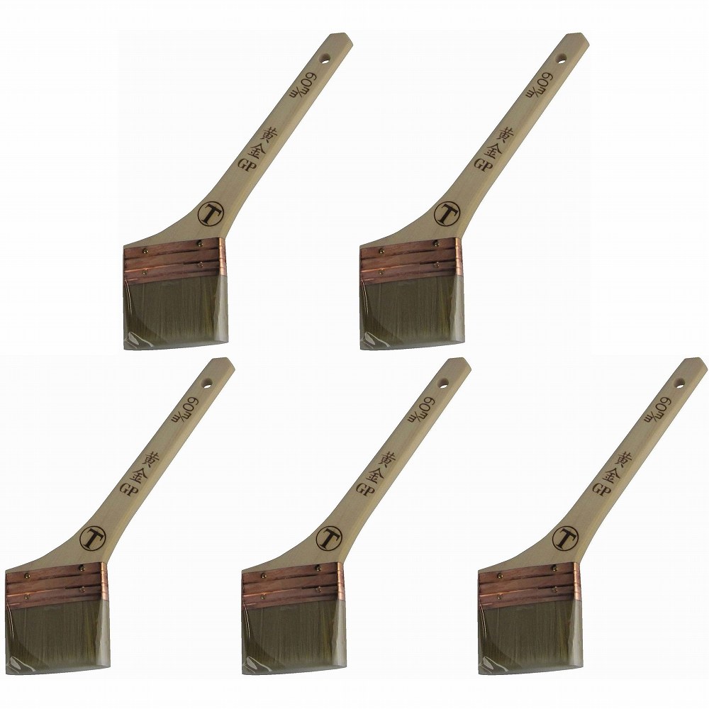 大塚刷毛製造 - 黄金GP - 銅巻 - 筋違 - 赤 - 60ミリ 5個セット