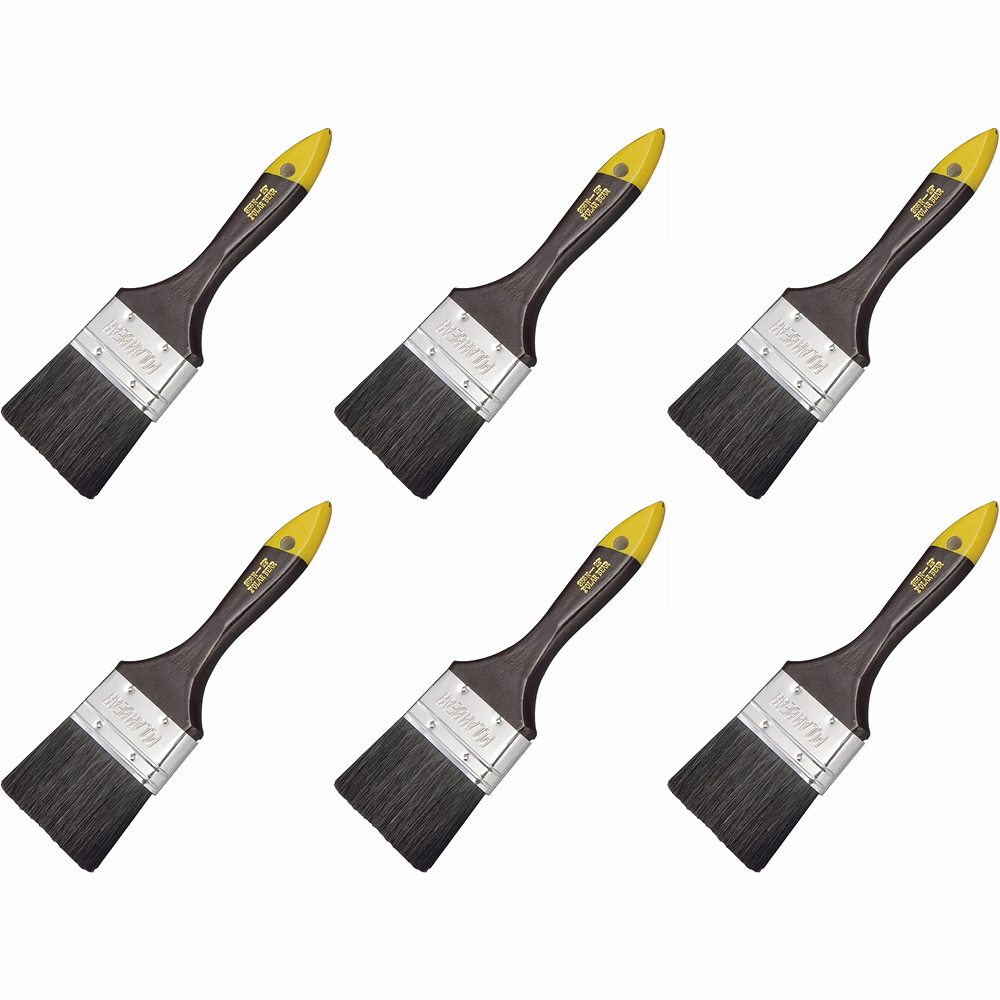 大塚刷毛製造 356N中国ラスター 平 黒 1.5インチ 6個セット