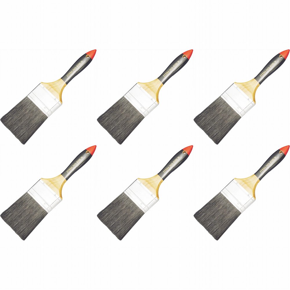 大塚刷毛製造 #8100N中国ラスター 平 黒 1" 6個セット