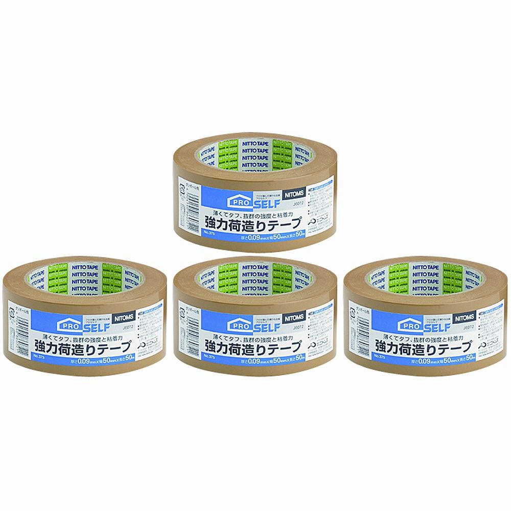 ニトムズ ＃375強力荷造テープダンボールシュリンク　50 J6072 4個セット