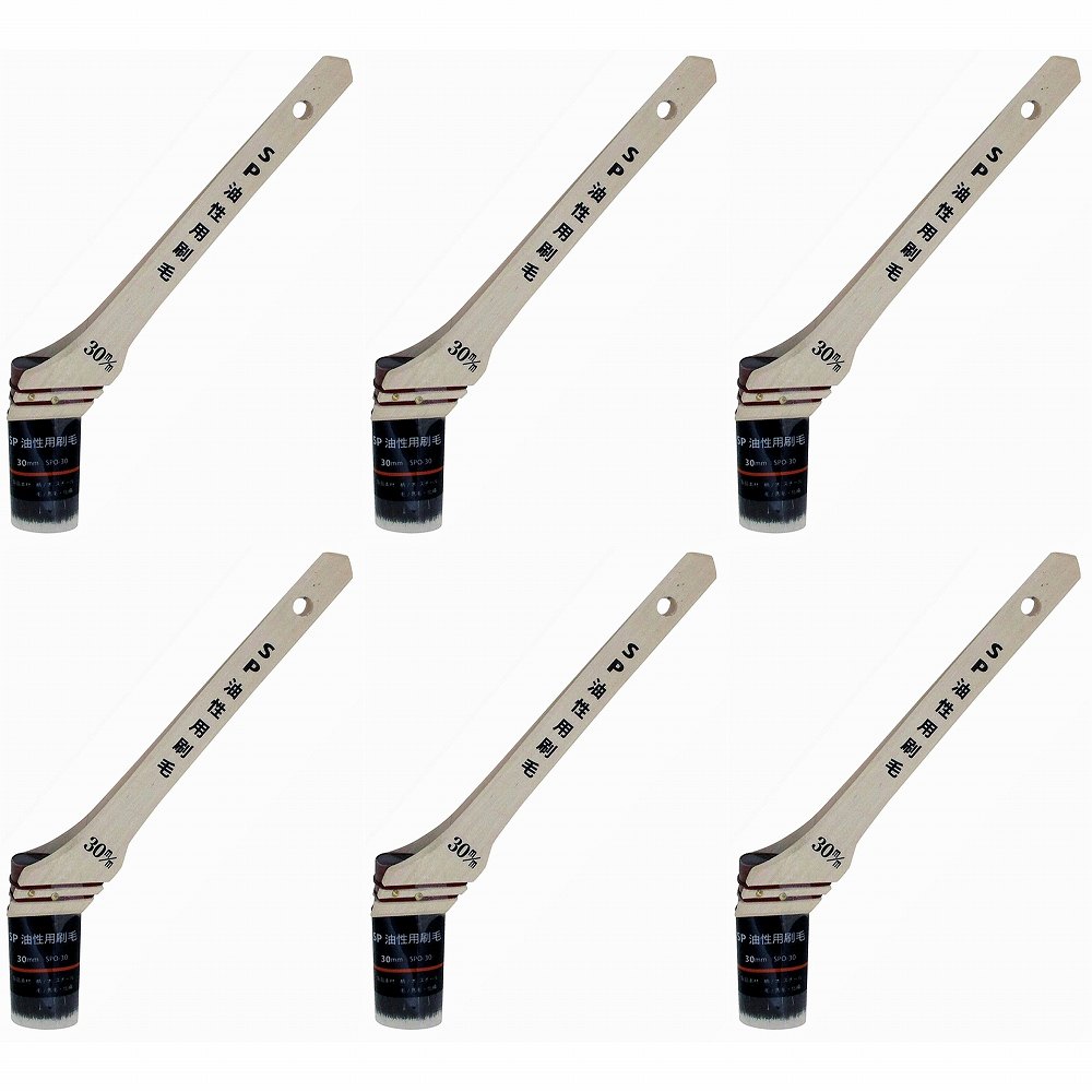 Coating, Repair, Various Materials - ハンディ・クラウン - SP油性用刷毛 - SPO−30 - サイズ：30mm - 毛丈：44mm 6個セット