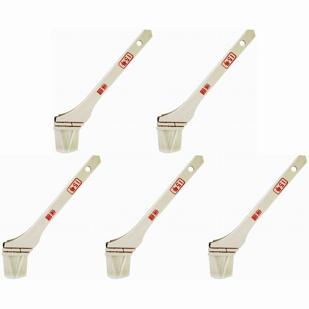Coating, Repair, Various Materials - 大塚刷毛製造 - 新 - 楽園ニス - 筋違 - 白 - 15号 5個セット