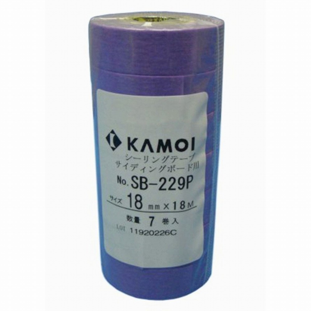 カモ井加工紙 - マスキングテープ サイディングボード用 SB229P(15mm×18m) 8巻入 特長 ●紫色の基材で見切りが取り易い。●テープ背面のすべりが良く貼り作業・ヘラ仕上げがスムーズなタイプです。 仕様 ●粘着剤：ゴム系●基材：和紙 ご注意 ●直射日光の当たらない涼しい場所に保管ください。●用途以外では使用しないで下さい。カモ井加工紙 - マスキングテープ サイディングボード用 SB229P(15mm×18m) 8巻入 特長 ●紫色の基材で見切りが取り易い。●テープ背面のすべりが良く貼り作業・ヘラ仕上げがスムーズなタイプです。 仕様 ●粘着剤：ゴム系●基材：和紙 ご注意 ●直射日光の当たらない涼しい場所に保管ください。●用途以外では使用しないで下さい。