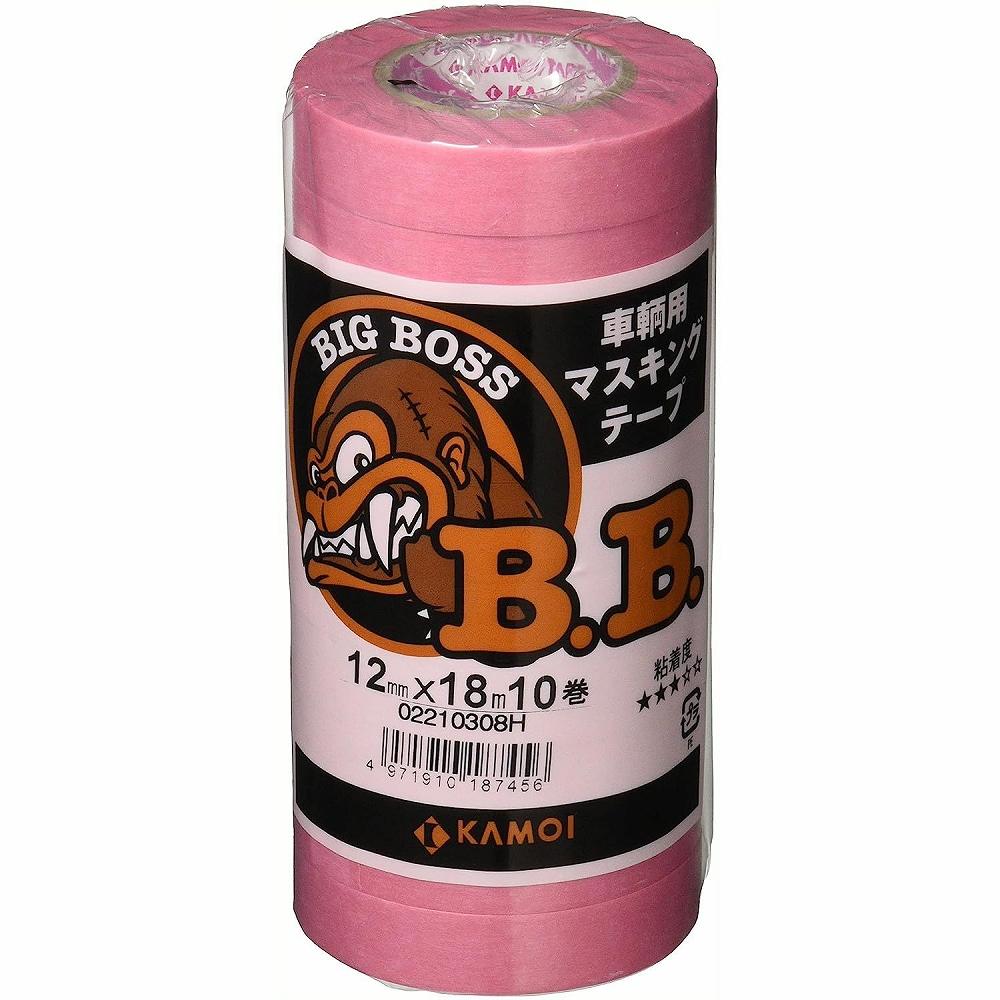 カモ井 マスキングテープ車両塗装用 幅12mm×長さ18m ピンク