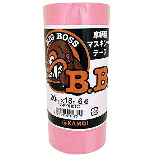 カモ井　マスキングテープ車両塗装用　幅20mm×長さ18m　ピンクJAN：4971910187517メーカー：カモ井加工紙（株） / ブランド：カモ井 / 原産国：日本特長●手切れ性が良く、巻き戻しが軽いです。重ね貼りもしっかりでき、のり残りしにくい頼りがいあるテープです。●耐熱・耐水・耐候性にも優れています。用途●車輌塗装用。仕様●色：ピンク●幅(mm)：20●長さ(m)：18●厚さ(mm)：0.08仕様（詳細）●粘着力：1.80N/10mm●引張強度：36.7N/10mm●連続使用温度：100℃(30分)●手で切断可能材質／仕上●基材:和紙●粘着剤:アクリル系