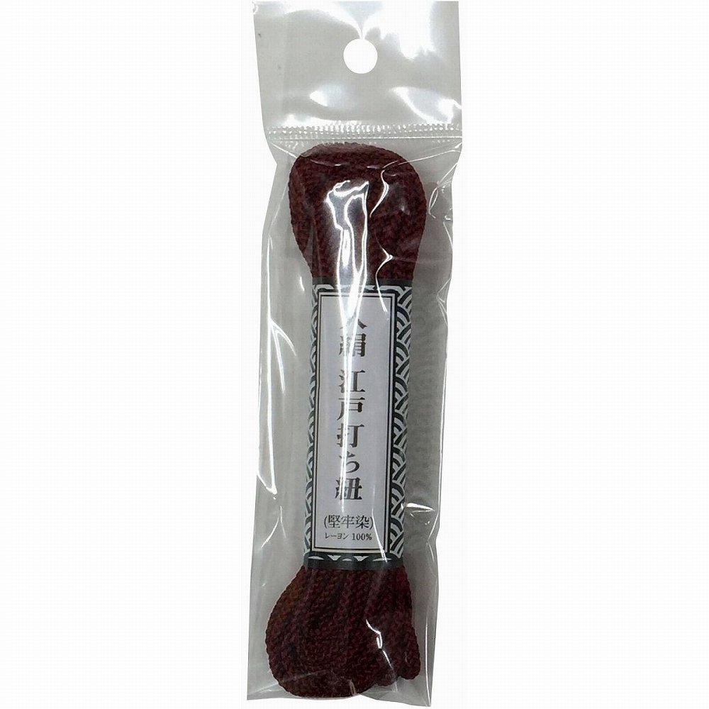 ユタカメイク　江戸打ち紐　細丸　約5．5m　エンジ