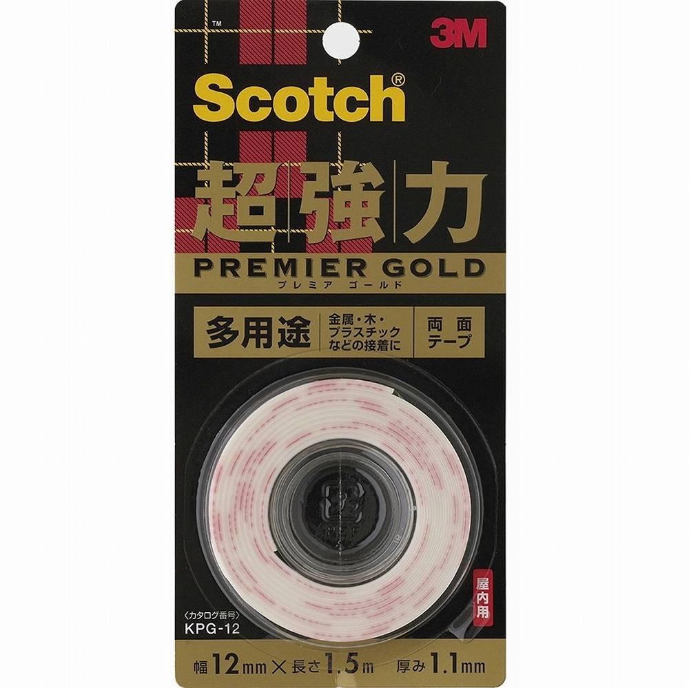 スリーエムジャパン(3M) - スコッチ 超強力両面テープ プレミアゴールド 多用途(12mm×1.5m) - KPG-12