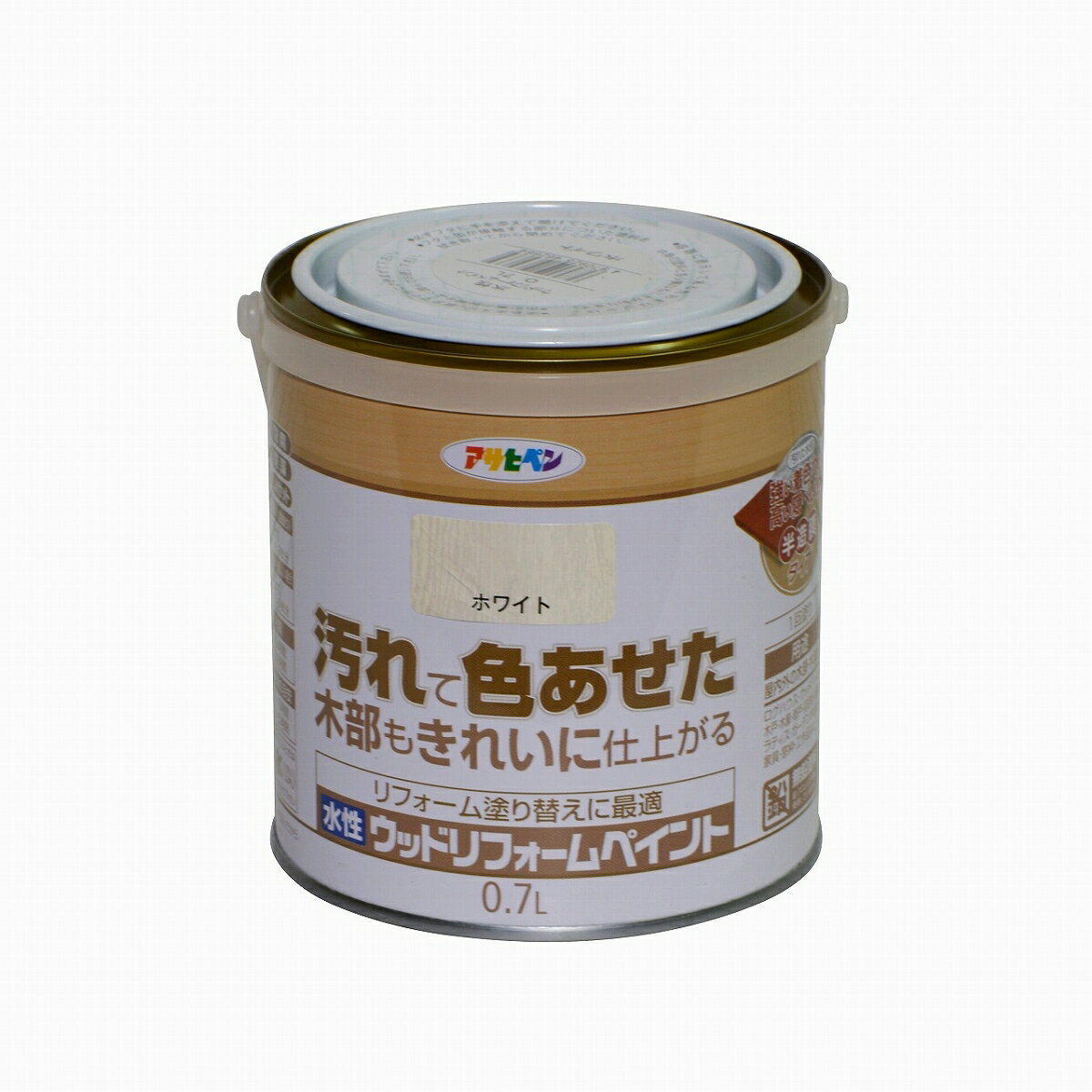 特長●水性で塗りやすく、低臭タイプの木部保護塗料●1回塗りで隠ぺい性が高いので、汚れて色あせた木部もきれいに仕上がり、リフォーム塗り替えに最適●紫外線吸収剤、防かび剤、はっ水剤、防藻剤、防腐剤配合で木部を劣化から守ります用途適した場所屋内外区分：屋内外用●屋内外の木部・木製品標準塗り回数1回塗り規格ラインナップ1/5、0.7L、1.6L、3L、7L塗り面積規格【1回塗り】1/5L1.5〜2.0(タタミ0.9〜1.2枚分)、1.0〜1.4(タタミ0.6〜0.9枚分)0.7L5〜7(タタミ3.2〜4.2枚分)、3〜5(タタミ2.1〜3.0枚分)1.6L12〜16(タタミ7〜10枚分)、8〜11(タタミ5〜7枚分)3L22〜30(タタミ14〜18枚分)、15〜21(タタミ9〜13枚分)7L52〜70(タタミ32〜42枚分)、35〜49(タタミ21〜30枚分)