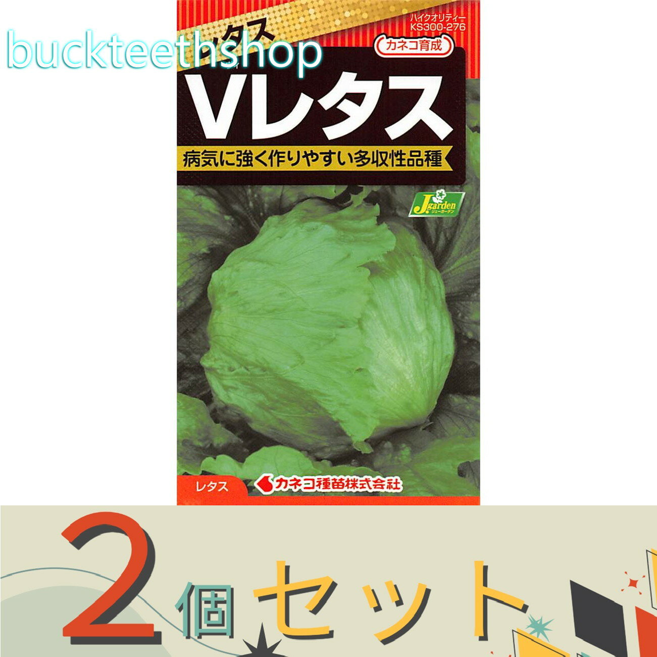 ※2個セット※カネコ種苗　タネ　レタス　V（ヴィ）レタス