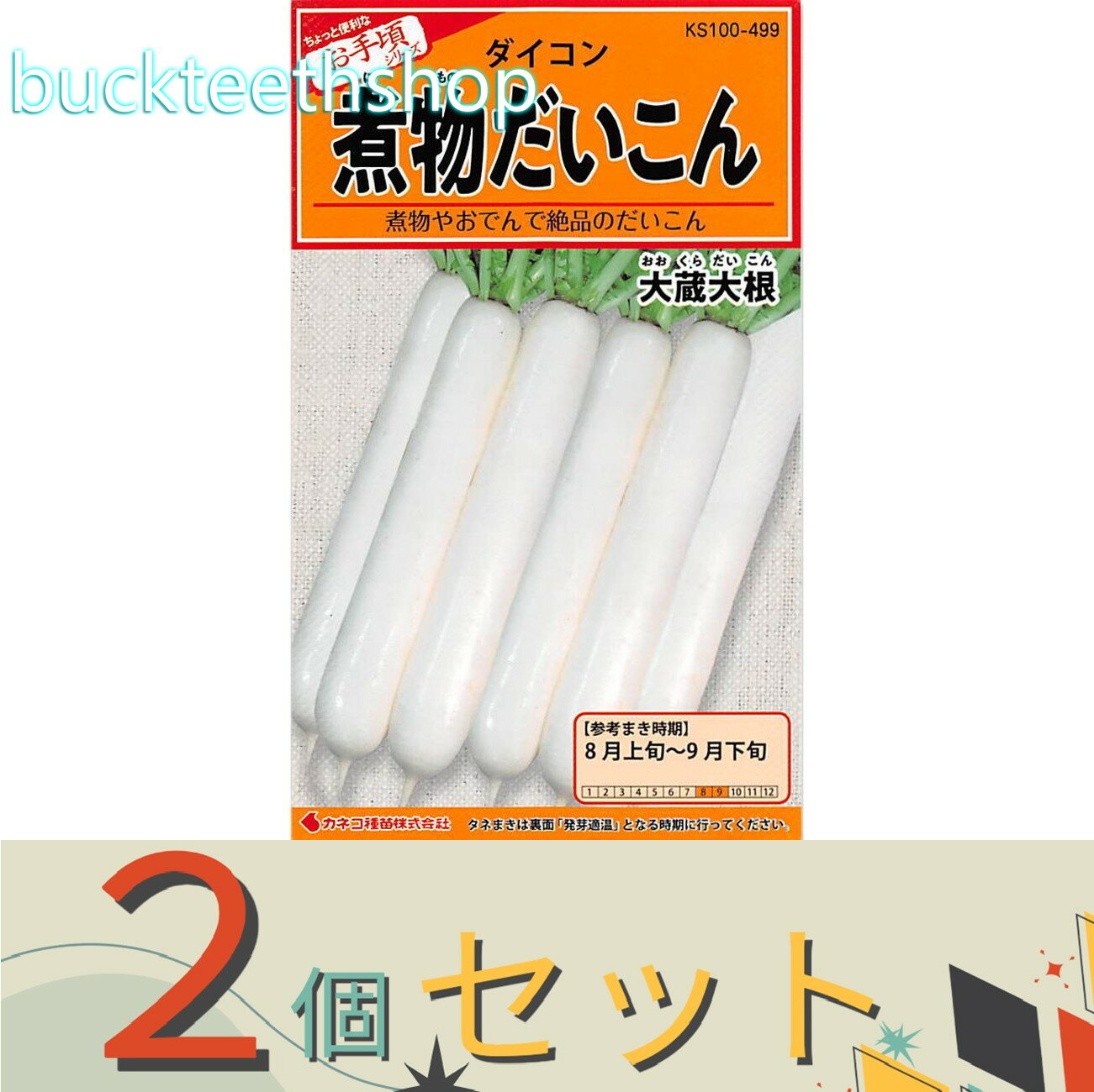 ※2個セット※カネコ種苗　タネ　煮物だいこん　大蔵大根