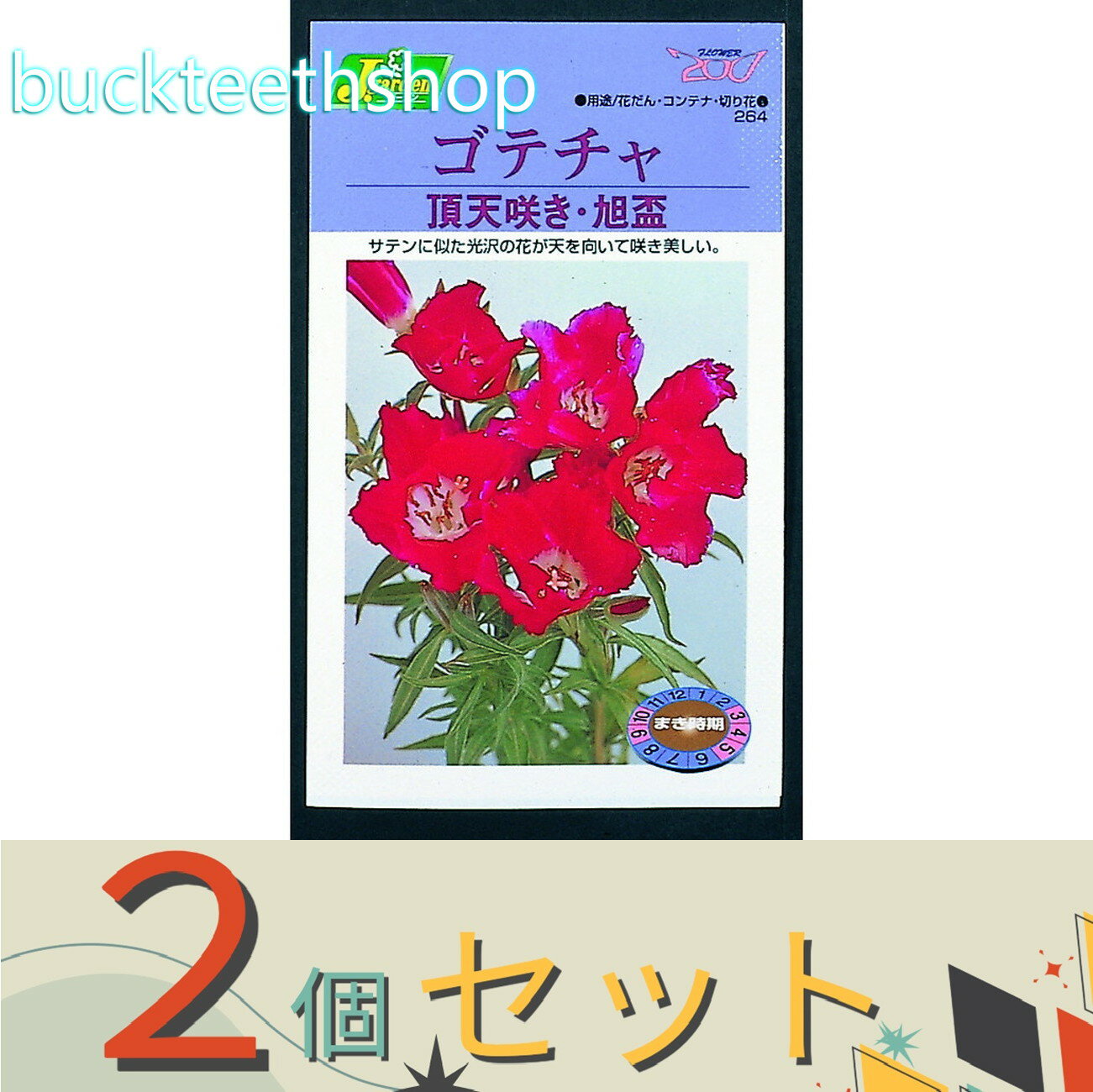 ※2個セット※カネコ種苗　タネ　ゴテチャ　頂天咲き・旭盃