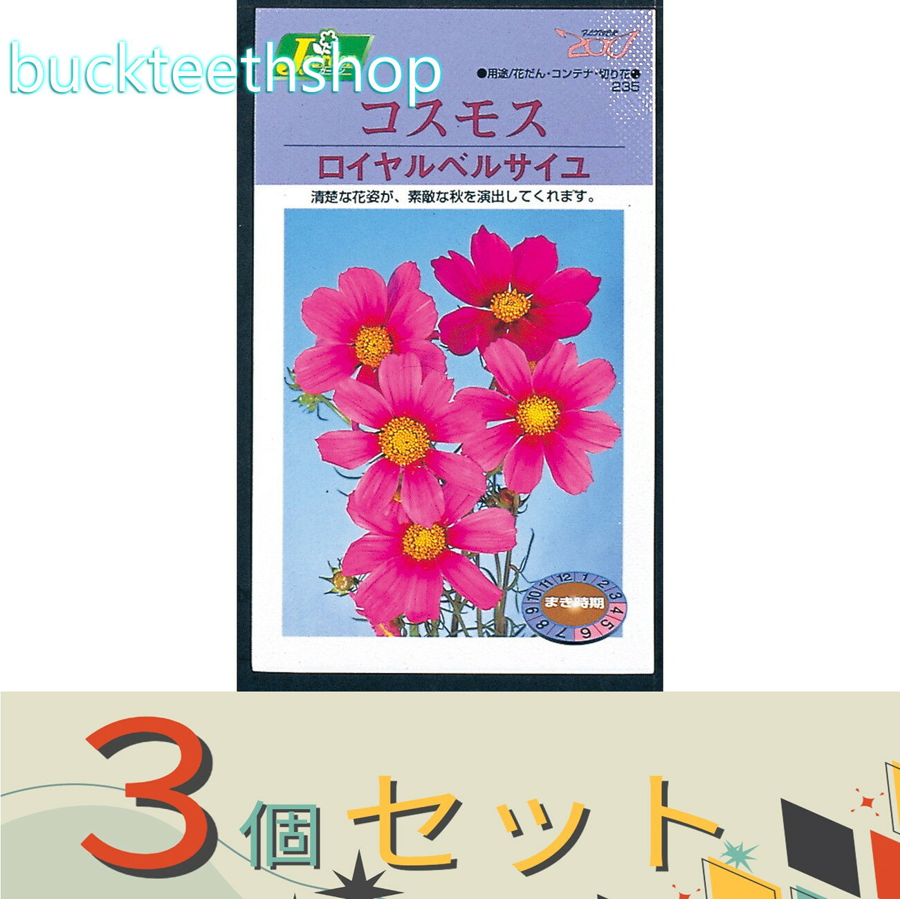 ※3個セット※カネコ種苗　タネ　コスモス　ロイヤルベルサイユ