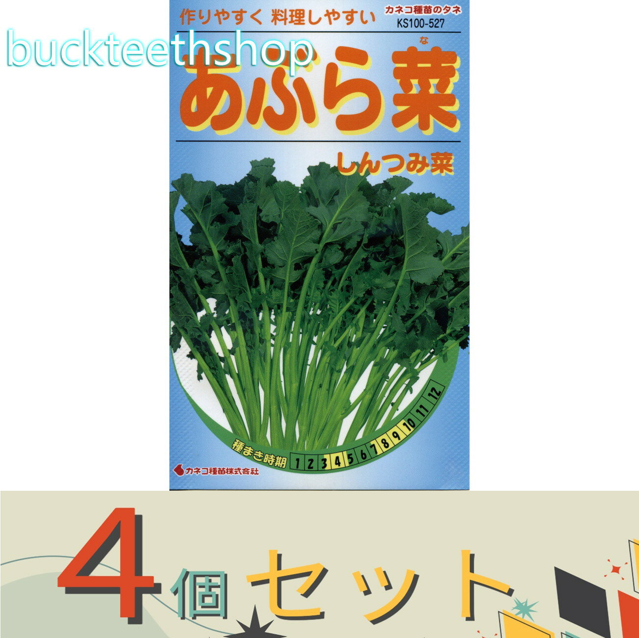 ※4個セット※カネコ種苗　タネ　あぶら菜　しんつみ菜