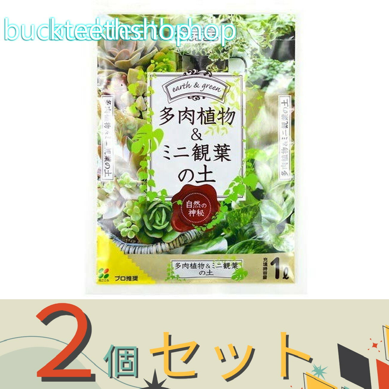 ※2個セット※（株）花ごころ　GREEN＆EARTH　多肉植物＆ミニ観葉の土　1L