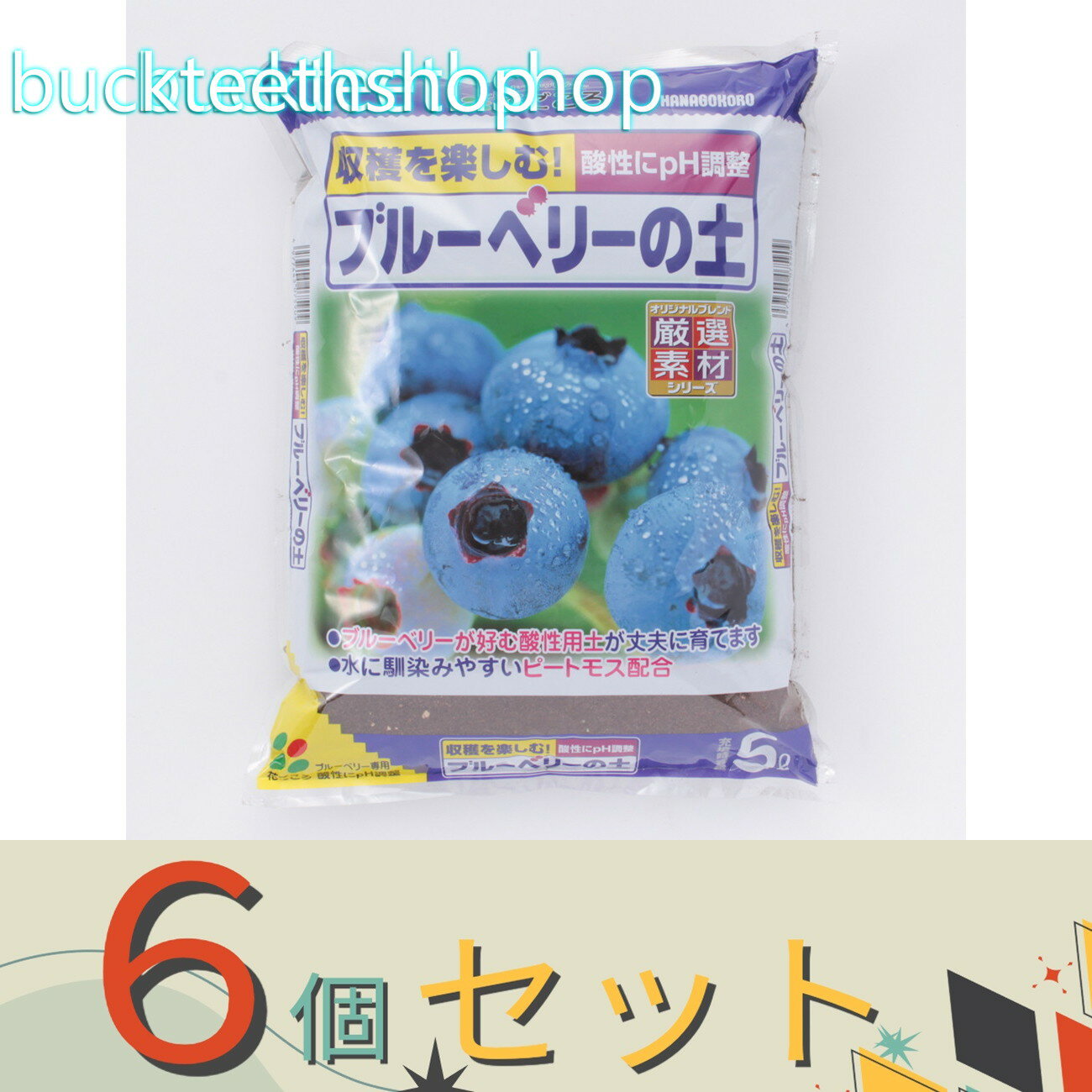 ※6個セット※（株）花ごころ ブルーベリーの土 5L 【10】4977445075909
