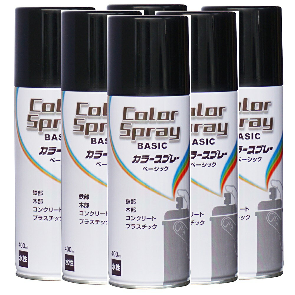 ニッペホームプロダクツ カラースプレーベーシック ブラック 400ML 日本ペイント 6本セット