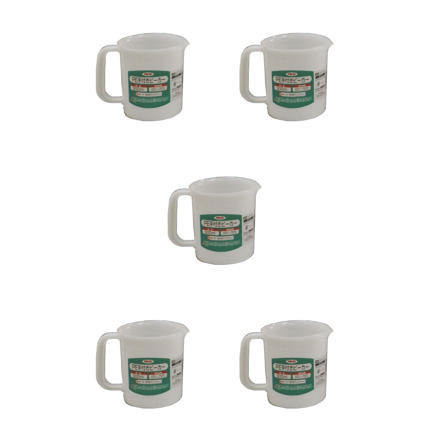 アサヒペン PE手付きビーカー 500ML 3012−09 5個セット