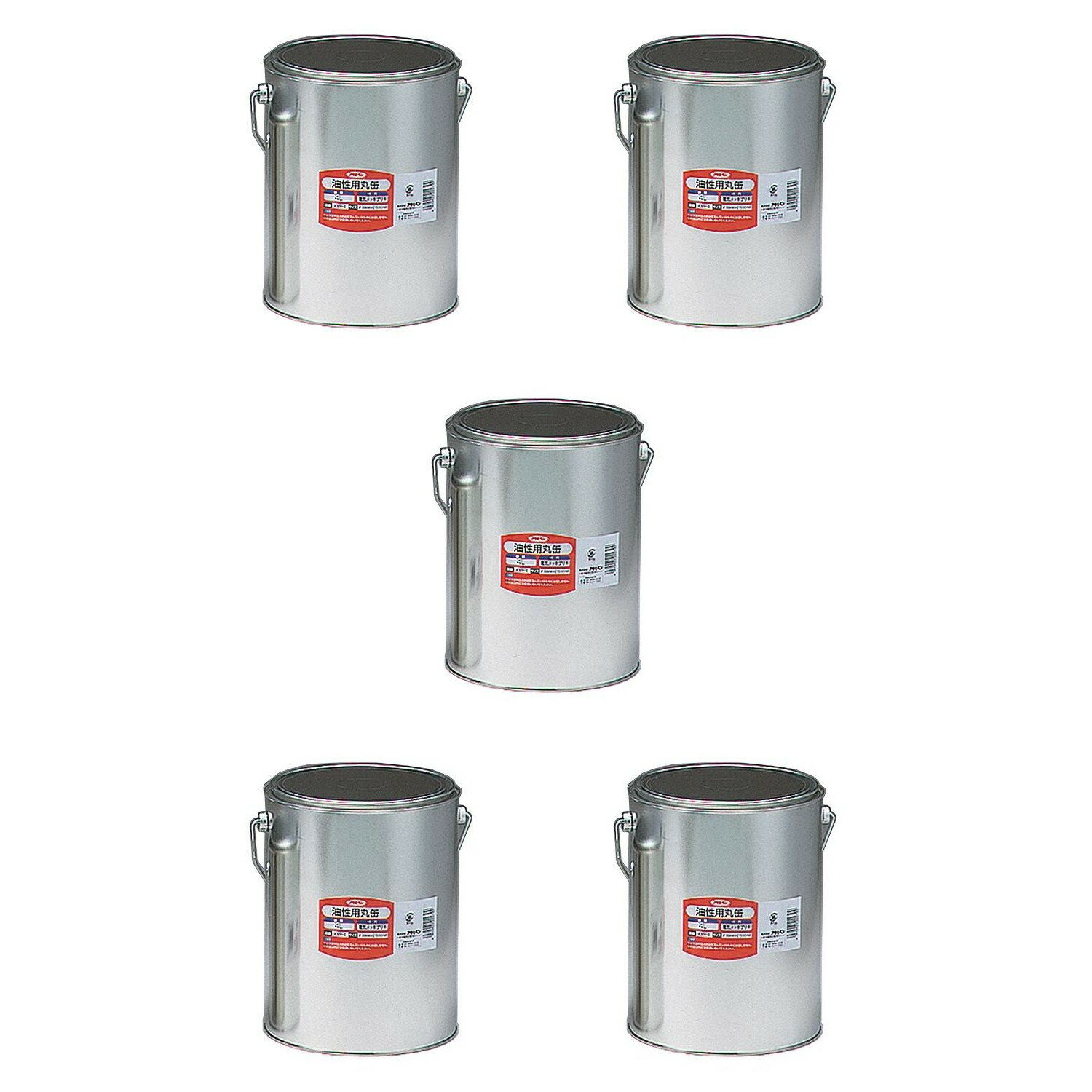 アサヒペン　油性用丸缶4L 5缶セット