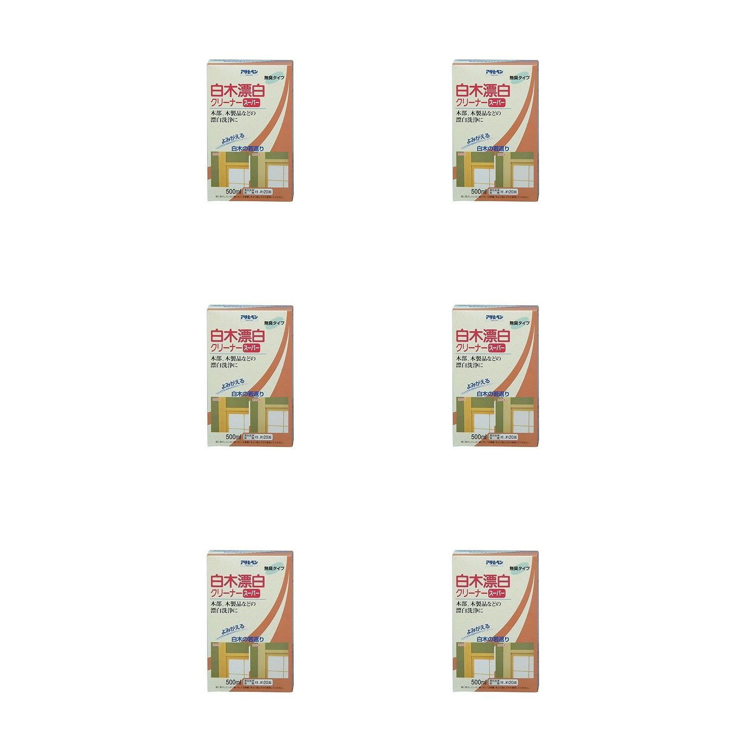 アサヒペン 白木漂白クリーナースーパー 500ML 6本セット