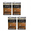 アサヒペン 水性ステイン 1L ホワイト 4缶セット