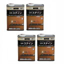 アサヒペン 水性ステイン 1L ブラック 4缶セット