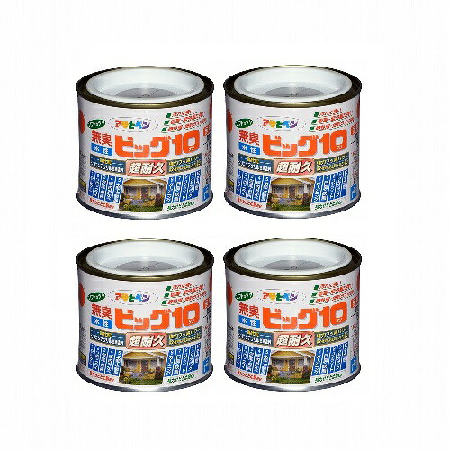 アサヒペン 水性ビッグ10多用途 1／5L 225ライトグレー 4缶セット