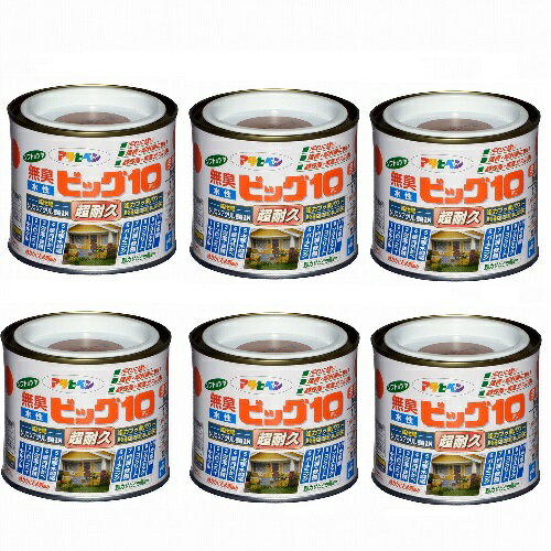 アサヒペン 水性ビッグ10多用途 1／5L 232カーキー色 6缶セット