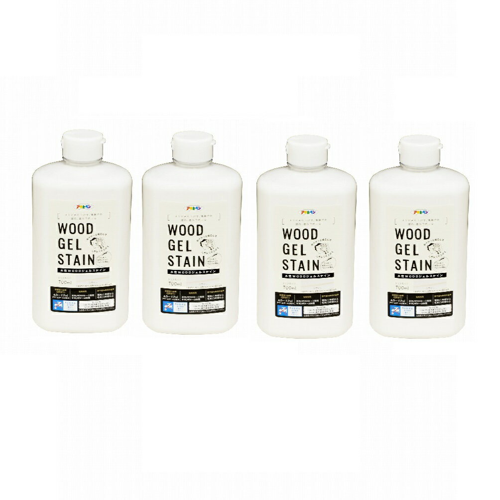 アサヒペン 水性WOODジェルステイン 700ML ホワイト 4缶セット