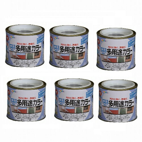 ◆水性多用途塗料 ハイコストパフォーマンスを実現◆特長◆●汚れにくく、耐久性が優れた高性能塗料です。 ●強力防カビ剤を配合していますので、長期間カビの発生を防ぎます。 ●サビドメ剤を配合していますので、サビの発生を防ぎます。 ●いやな臭いのしない無臭タイプで、1回塗りで仕上がります。 ●厚塗りしてもタレにくく、たいへん塗りやすい塗料です。◆ポイント◆・屋根材やサイディング・建材と同一色を揃えた屋内外兼用の水性シリコンアクリル樹脂塗料 ・サビドメ剤配合◆使用用途◆●カラーベスト・スレート瓦・セメント瓦・トタン屋根・トタンべい ●コンクリート・ブロック・各種サイディングなどの外壁やへい ●ドア・雨戸・ガーデン用品など屋内外の木部や家具・木工品などの木製品 ●フェンス・門扉・鉄柵・看板・おもちゃなどの鉄部、鉄製品 ●台所・居間などのしっくい・モルタル・コンクリート壁・板壁 ●発泡スチロール・アクリル・硬質塩ビのプラスチック面（他のプラスチック面には使用できません）◆注意◆いぶし瓦・釉薬瓦・モニエル瓦、カベ紙、絶えず水がかかったり、水につかるところ、いつも湿っているところ、また床面、テーブル・カウンターの天面には適しません。◆うすめ方◆塗りにくいときは水（5％以内）でうすめて下さい。◆乾燥時間◆夏期／30分〜1時間　冬期／2〜3時間◆標準塗り面積◆【1回塗り】 1/5L 1.4〜1.9m 2 0.7L 5.0〜6.6m 2 1.6L 11〜15m 2 5L 36〜47m 2 10L 71〜94m 2特長 ●汚れにくく、耐久性が優れた高性能塗料です。 ●強力防カビ剤を配合していますので、長期間カビの発生を防ぎます。 ●サビドメ剤を配合していますので、サビの発生を防ぎます。 ●いやな臭いのしない無臭タイプで、1回塗りで仕上がります。 ●厚塗りしてもタレにくく、たいへん塗りやすい塗料です。 ポイント ・屋根材やサイディング・建材と同一色を揃えた屋内外兼用の水性シリコンアクリル樹脂塗料 ・サビドメ剤配合 用途 ●カラーベスト・スレート瓦・セメント瓦・トタン屋根・トタンべい ●コンクリート・ブロック・各種サイディングなどの外壁やへい ●ドア・雨戸・ガーデン用品など屋内外の木部や家具・木工品などの木製品 ●フェンス・門扉・鉄柵・看板・おもちゃなどの鉄部、鉄製品 ●台所・居間などのしっくい・モルタル・コンクリート壁・板壁 ●発泡スチロール・アクリル・硬質塩ビのプラスチック面（他のプラスチック面には使用できません）