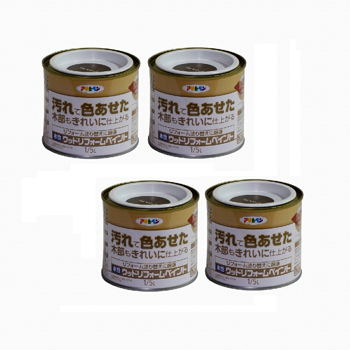 アサヒペン 水性ウッドリフォームペイント 1／5L ウォルナット 4缶セット